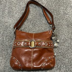Kathy Van Zealand cognac cross body